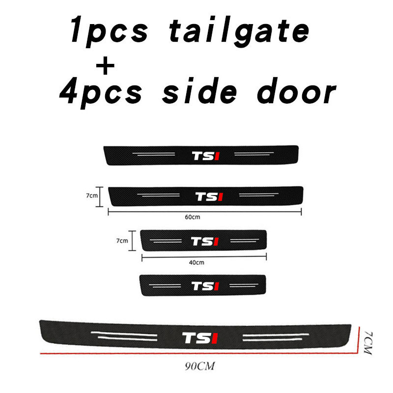 Crepe Pan Carbon - Car Door Sill Plate Protector Stickers